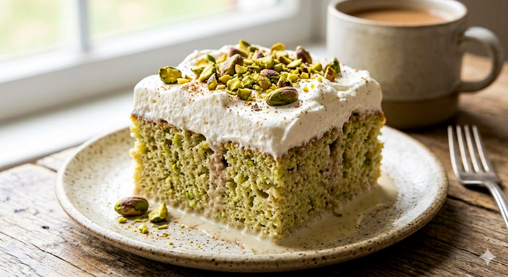 Pistachio Cardamom Tres Leches